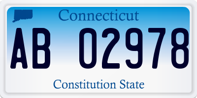 CT license plate AB02978