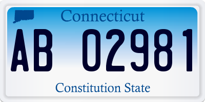 CT license plate AB02981