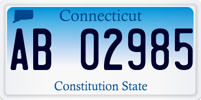 CT license plate AB02985