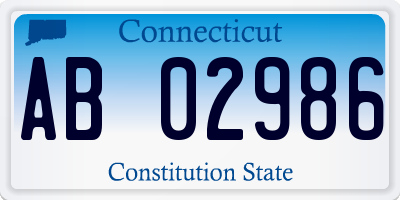 CT license plate AB02986