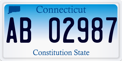 CT license plate AB02987