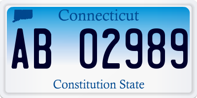 CT license plate AB02989