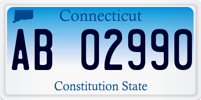 CT license plate AB02990