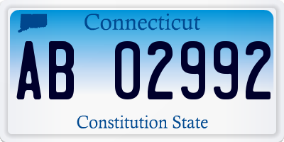 CT license plate AB02992