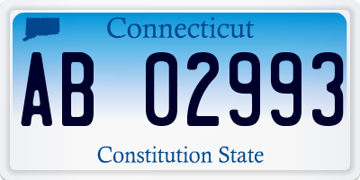 CT license plate AB02993