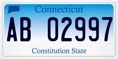 CT license plate AB02997