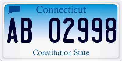 CT license plate AB02998