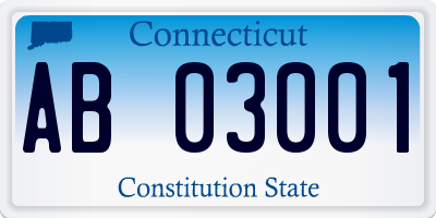 CT license plate AB03001