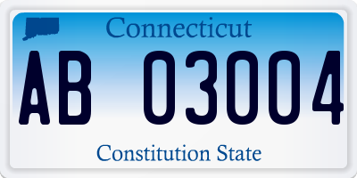 CT license plate AB03004