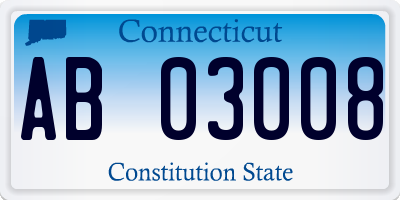 CT license plate AB03008