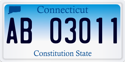 CT license plate AB03011