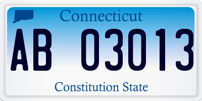 CT license plate AB03013