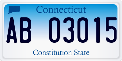 CT license plate AB03015