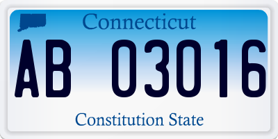 CT license plate AB03016