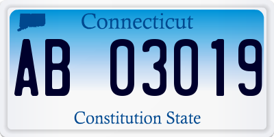 CT license plate AB03019