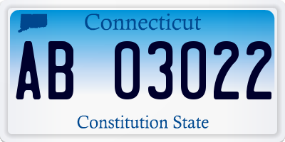 CT license plate AB03022