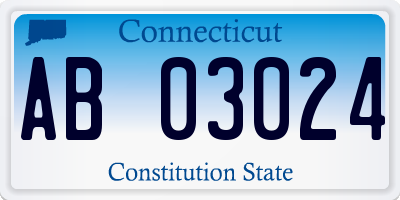 CT license plate AB03024