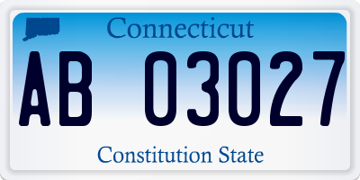 CT license plate AB03027