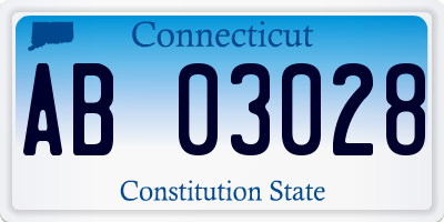 CT license plate AB03028