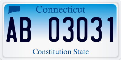 CT license plate AB03031