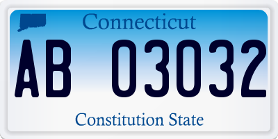 CT license plate AB03032