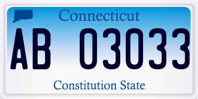 CT license plate AB03033