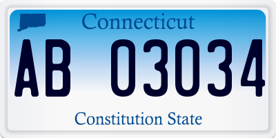 CT license plate AB03034