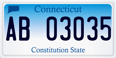 CT license plate AB03035