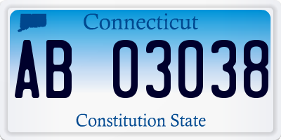 CT license plate AB03038