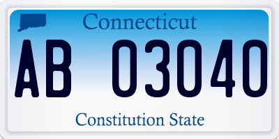 CT license plate AB03040