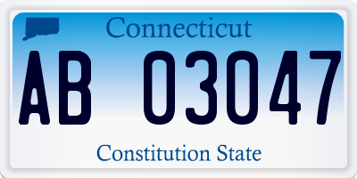 CT license plate AB03047