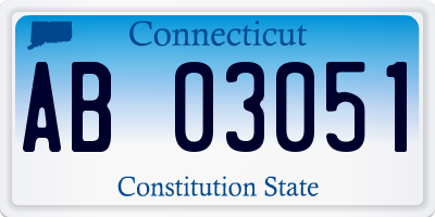 CT license plate AB03051