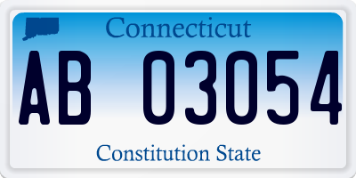 CT license plate AB03054