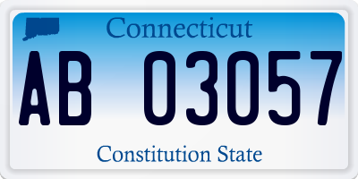 CT license plate AB03057