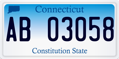 CT license plate AB03058