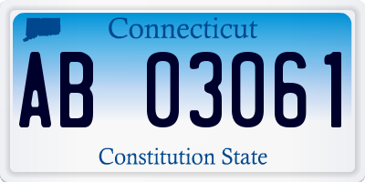 CT license plate AB03061