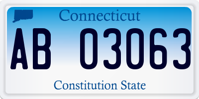 CT license plate AB03063