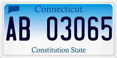 CT license plate AB03065