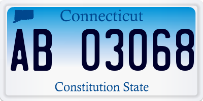 CT license plate AB03068