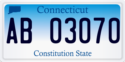 CT license plate AB03070