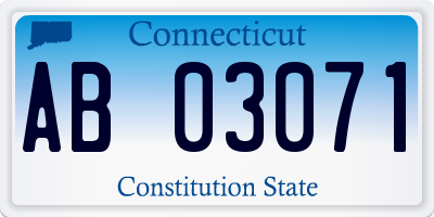 CT license plate AB03071