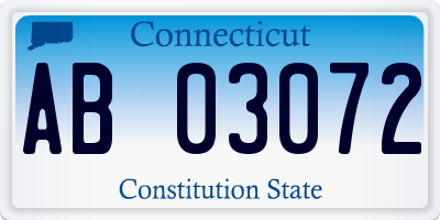 CT license plate AB03072