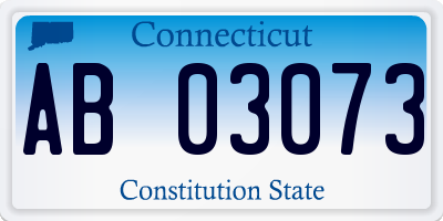 CT license plate AB03073