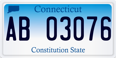 CT license plate AB03076