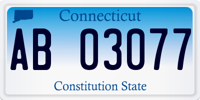 CT license plate AB03077