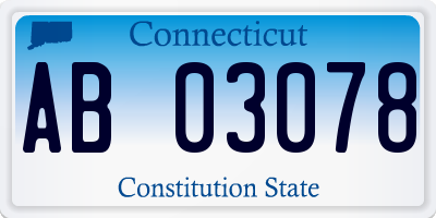 CT license plate AB03078