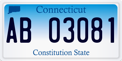 CT license plate AB03081