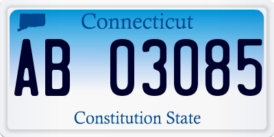 CT license plate AB03085