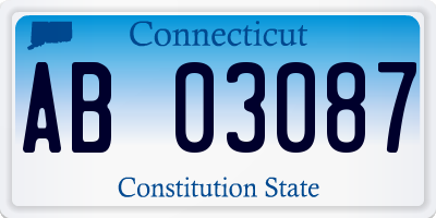 CT license plate AB03087