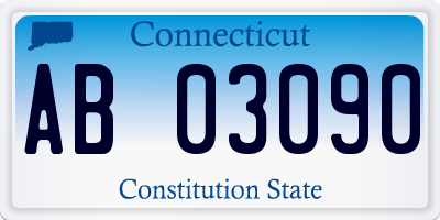 CT license plate AB03090